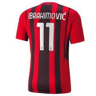 matchtröjor fotboll AC Milan Ibrahimović 11 Hemma tröja 2021-2022 – Kortärmad