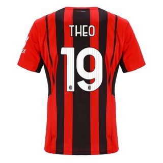 matchtröjor fotboll AC Milan Theo 19 Hemma tröja 2021-2022 – Kortärmad