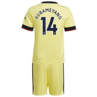 Fotbollströja Arsenal Aubameyang 14 Barn Borta tröjor 2021-2022