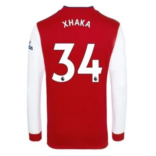 matchtröjor fotboll Arsenal Xhaka 34 Hemma tröja 2021-2022 – Långärmad