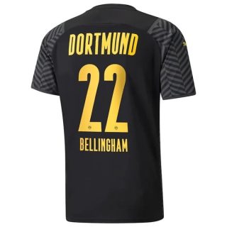 matchtröjor fotboll BVB Borussia Dortmund Bellingham 22 Borta tröja 2021-2022 – Kortärmad
