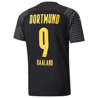 matchtröjor fotboll BVB Borussia Dortmund Haaland 9 Borta tröja 2021-2022 – Kortärmad