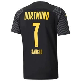 matchtröjor fotboll BVB Borussia Dortmund Sancho 7 Borta tröja 2021-2022 – Kortärmad