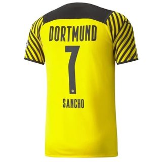 matchtröjor fotboll BVB Borussia Dortmund Sancho 7 Hemma tröja 2021-2022 – Kortärmad