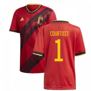 matchtröjor fotboll Belgien Courtois 1 Hemma tröja 2021 – Kortärmad