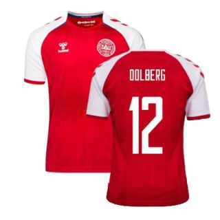 matchtröjor fotboll Danmark Dolberg 12 Hemma tröja 2021 – Kortärmad