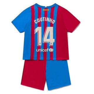 Fotbollströjor FC Barcelona Coutinho 14 Barn Hemma tröja 2021-2022 – Fotbollströja