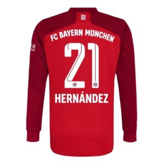 matchtröjor fotboll FC Bayern München Hernandez 21 Hemma tröja 2021-2022 – Långärmad