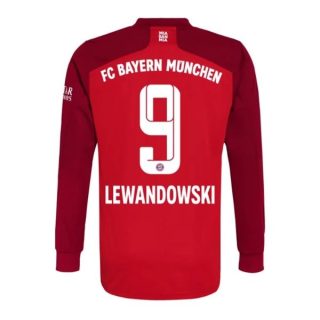 matchtröjor fotboll FC Bayern München Lewandowski 9 Hemma tröja 2021-2022 – Långärmad