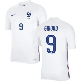 matchtröjor fotboll Frankrike Giroud 9 Borta tröja 2020 2021 – Kortärmad