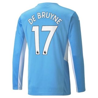 matchtröjor fotboll Manchester City De Bruyne 17 Hemma tröja 2021-2022 – Långärmad