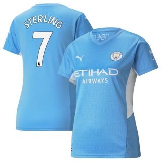 Fotbollströja Manchester City Sterling 7 Hemma tröjor Dam 2021-2022