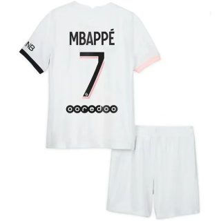 Fotbollströja Paris Saint Germain PSG Mbappé 7 Barn Borta tröjor 2021-2022