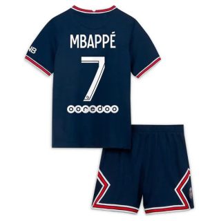 Fotbollströja Paris Saint Germain PSG Mbappé 7 Barn Hemma tröjor 2021-2022