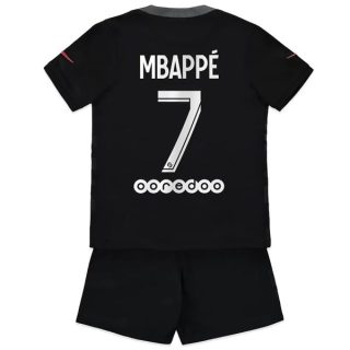 Fotbollströja Paris Saint Germain PSG Mbappé 7 Tredje tröjor Barn 2021-2022