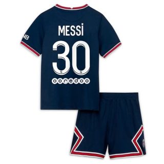 Fotbollströja Paris Saint Germain PSG Messi 30 Barn Hemma tröjor 2021-2022