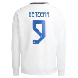 matchtröjor fotboll Real Madrid Benzema 9 Hemma tröja 2021-2022 – Långärmad