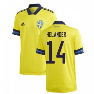 matchtröjor fotboll Sverige Helander 14 Hemma tröja 2021 – Kortärmad