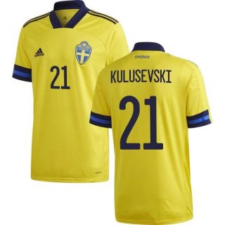 matchtröjor fotboll Sverige Kulusevski 21 Hemma tröja 2021 – Kortärmad