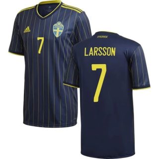 matchtröjor fotboll Sverige Larsson 7 Borta tröja 2021 – Kortärmad