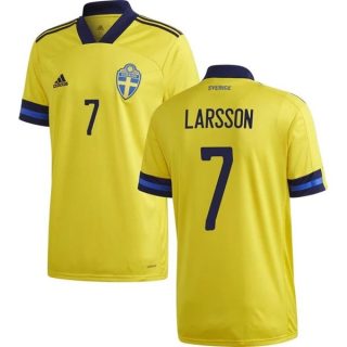 matchtröjor fotboll Sverige Larsson 7 Hemma tröja 2021 – Kortärmad