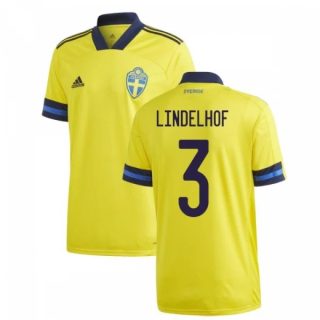 matchtröjor fotboll Sverige Lindelhof 3 Hemma tröja 2021 – Kortärmad