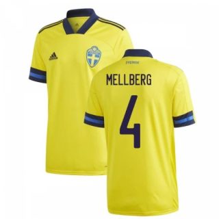 matchtröjor fotboll Sverige Mellberg 4 Hemma tröja 2021 – Kortärmad