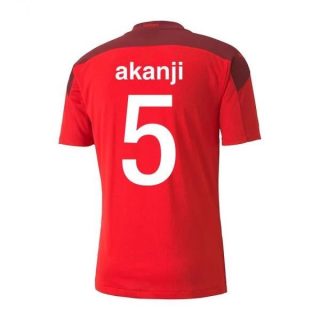matchtröjor fotboll Schweiz Akanji 5 Hemma tröja 2021 – Kortärmad